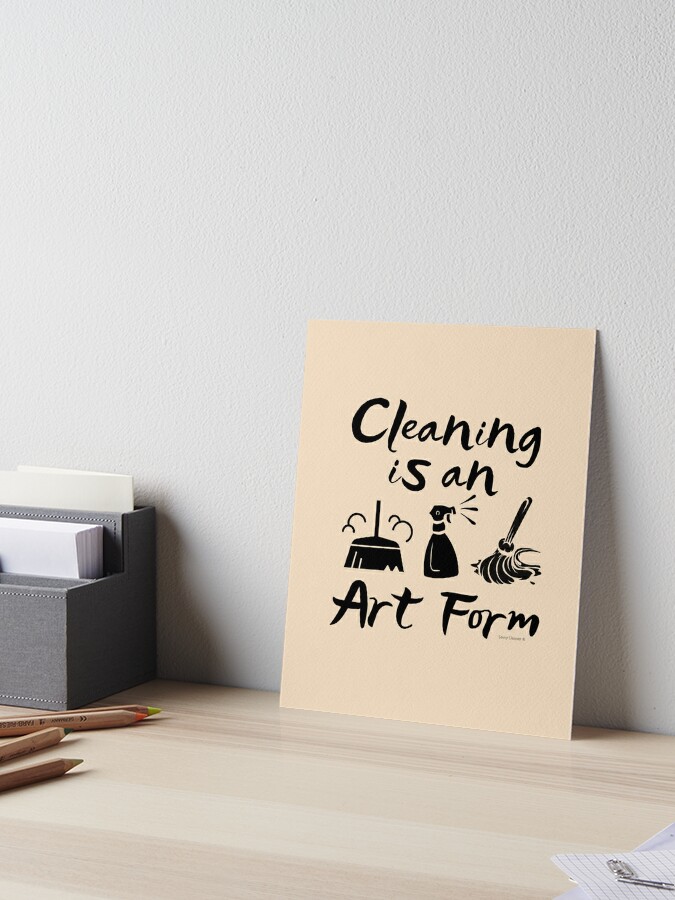 Cleaning is an Art Form Novelty Cleaning Lady Gifts | Clock