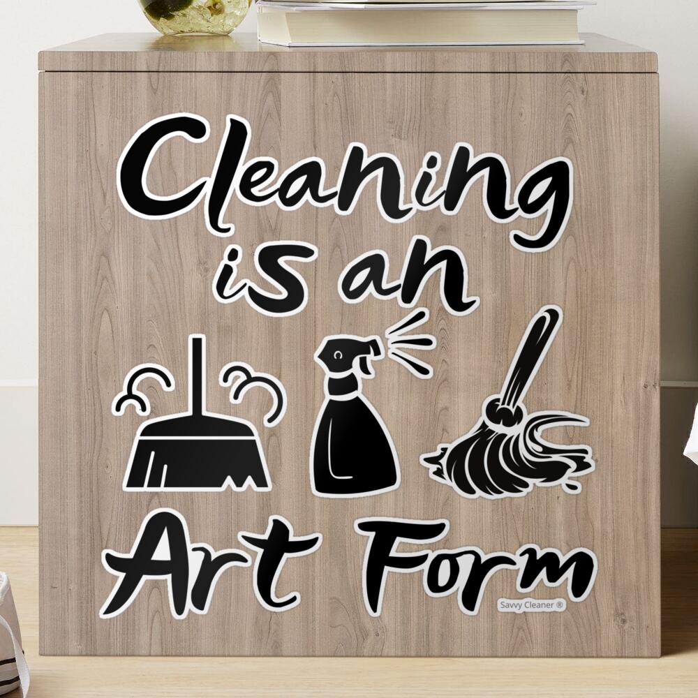 Cleaning is an Art Form Novelty Cleaning Lady Gifts | Clock