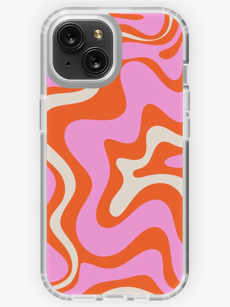 Retro Liquid Swirl Abstract in Soft Pink iPhone Case by Kierkegaard Design  Studio