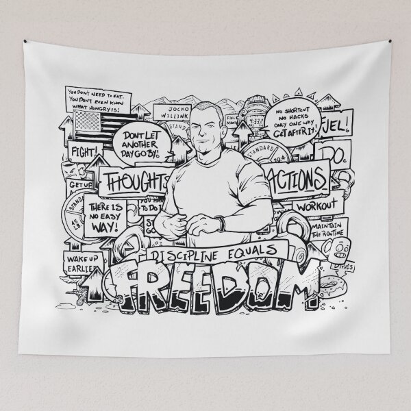 Item preview, Discipline Equals Freedom Jocko Willink cartoon illustration. designed and sold by fastansic.