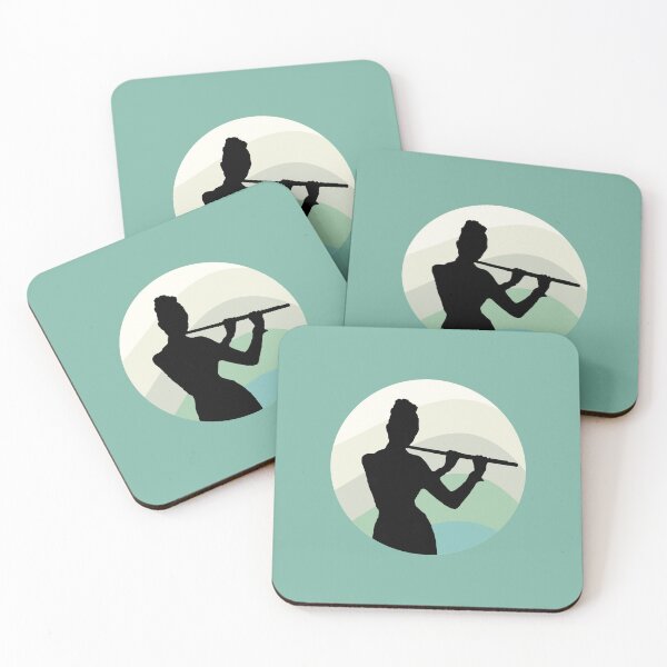 Item preview, Flute girl player silhouette designed and sold by Jazznote.