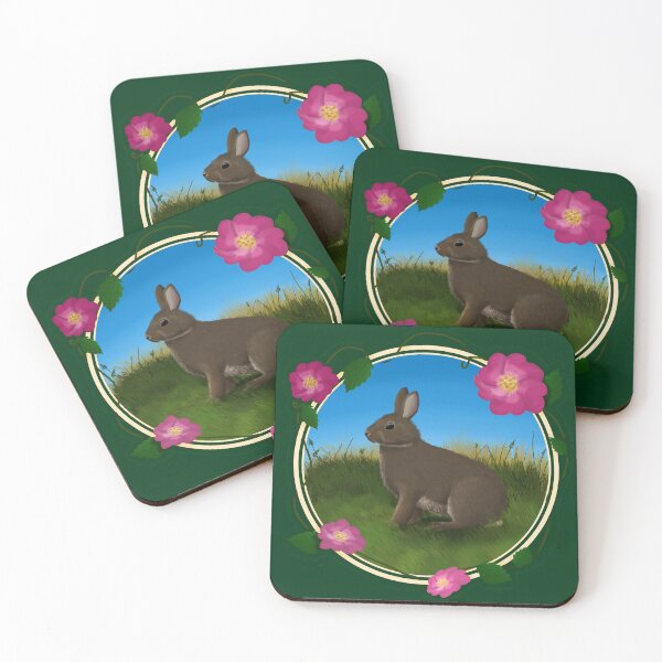 Item preview, Cottontail Rabbit and Wild Roses  designed and sold by Fernheart Designs.