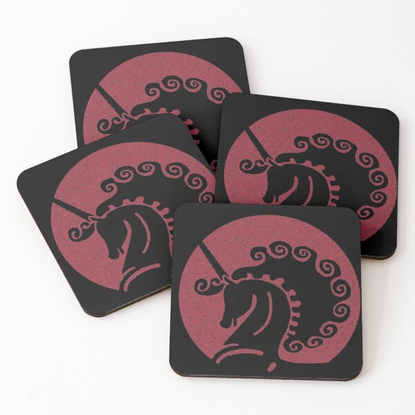 Item preview, Minimalist Distressed Vintage Red Sun Unicorn Silhouette designed and sold by pelagio.