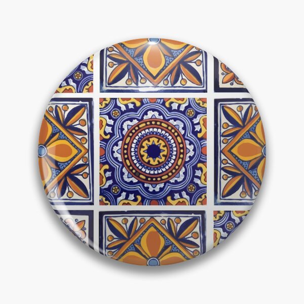 Item preview, Mix yellow mexican folk art authentic talavera tile hand painted interior decoration designed and sold by T-Mex.