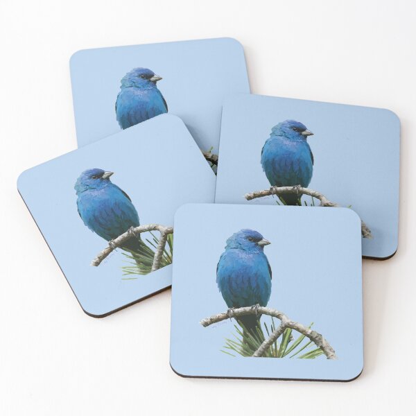 Item preview, Perch Bluebird of Happiness No. 5 Indigo Bunting Art designed and sold by teenugs.