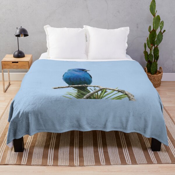Item preview, Perch Bluebird of Happiness No. 5 Indigo Bunting Art designed and sold by teenugs.