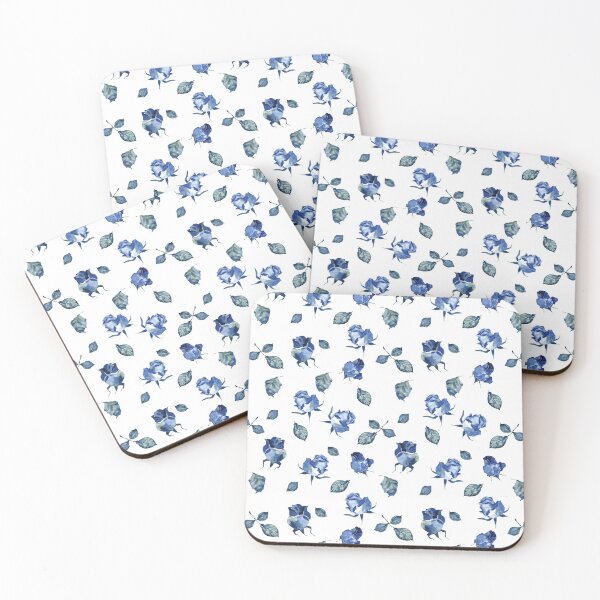 Item preview, Blue watercolor vintage rose designed and sold by Orangerie.