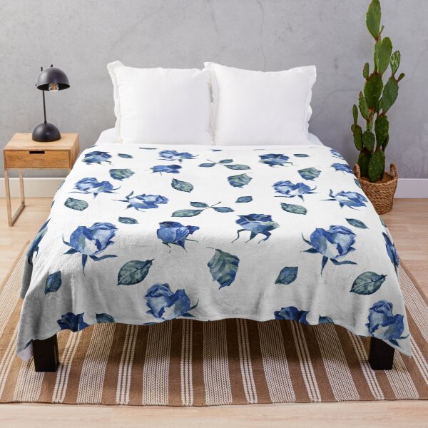 Item preview, Blue watercolor vintage rose designed and sold by Orangerie.