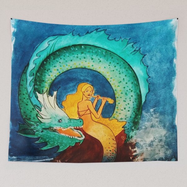 Item preview, Dragon Mermaid designed and sold by LataArtStudio.