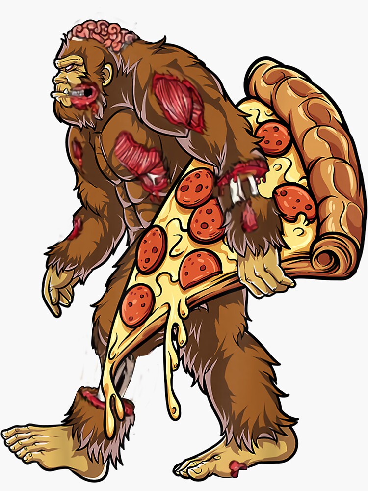 Bigfoot Pizza Sasquatch Fast Food Gift & Present' Sticker