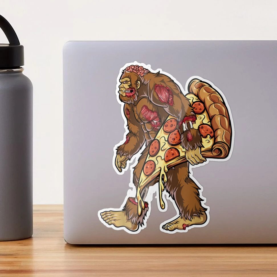 Pizza Sasquatch Gift Bigfoot' Sticker