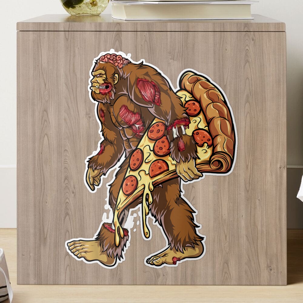 Custom Bigfoot Carrying Pizza License Plate By Fashionfree