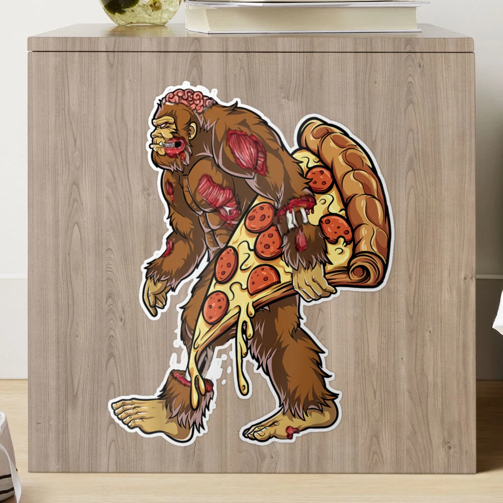 Pizza Sasquatch Gift Bigfoot' Sticker