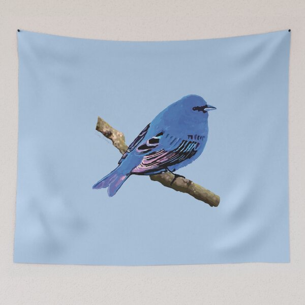 Item preview, Serenity Bluebird of Happiness No. 7 Indigo Bunting Art designed and sold by teenugs.