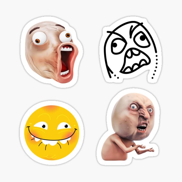 Troll faces meme stickers pack Sticker for Sale by KODGraphics