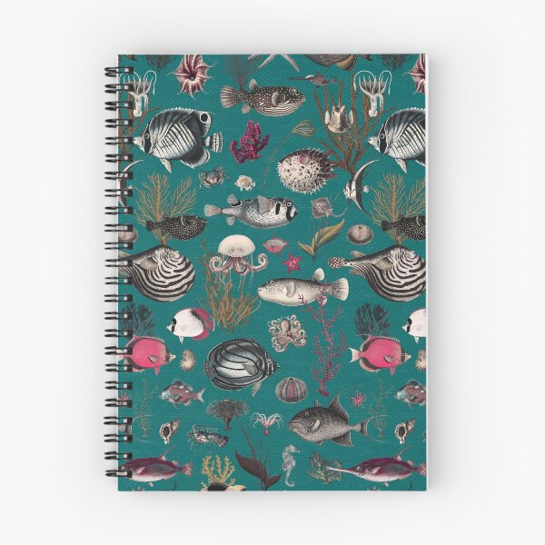 Item preview, Oceania in viridian green black fuchsia mustard cream grey designed and sold by Delinda Graphic Studio.
