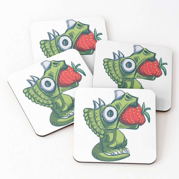 Item preview, Little dino  eat strawberry designed and sold by kamarmimpi.