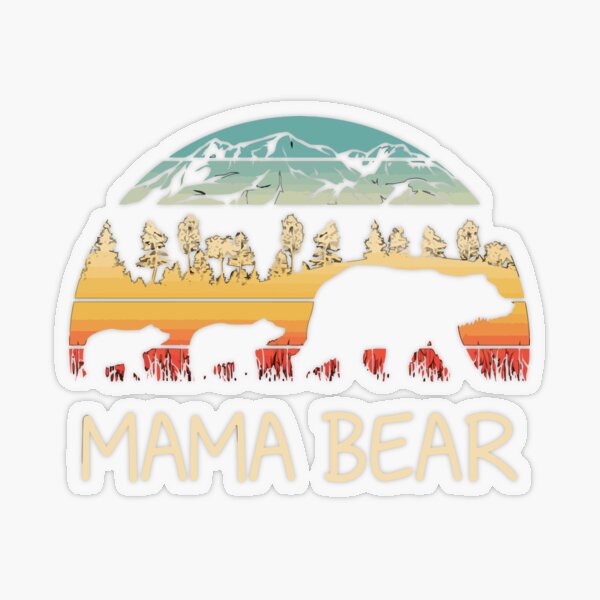 Mama Bear and Cubs Sticker for Sale by Erin0987