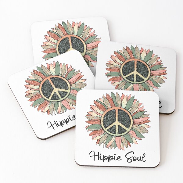Item preview, Hippie Soul 70s Retro Pastel Sunflower Peace Sign designed and sold by IntegrityDesign.