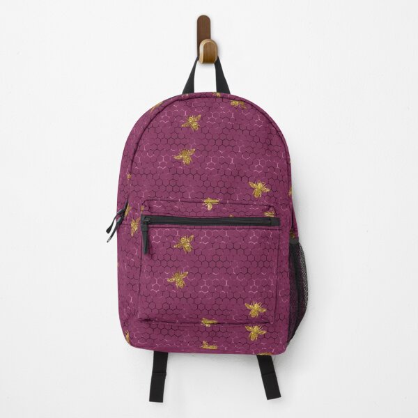 Item preview, Golden Bees on Purple Honeycomb designed and sold by Dreamflight.