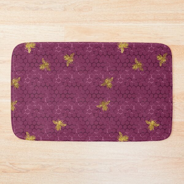 Item preview, Golden Bees on Purple Honeycomb designed and sold by Dreamflight.