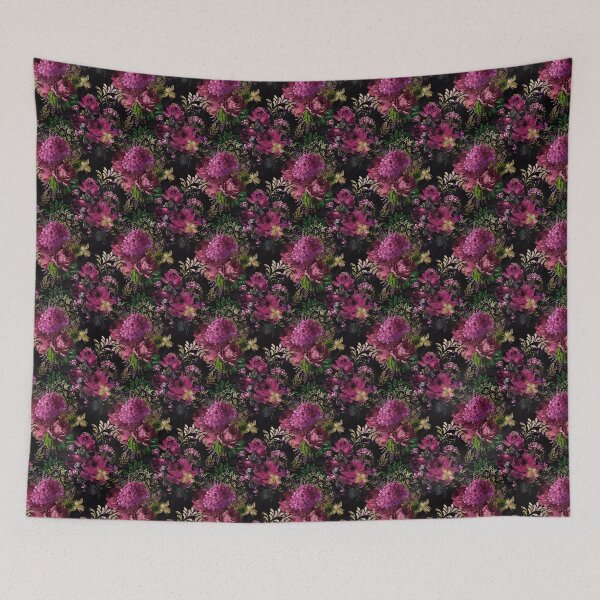 Item preview, Vintage flowers and golden bees. designed and sold by Dreamflight.