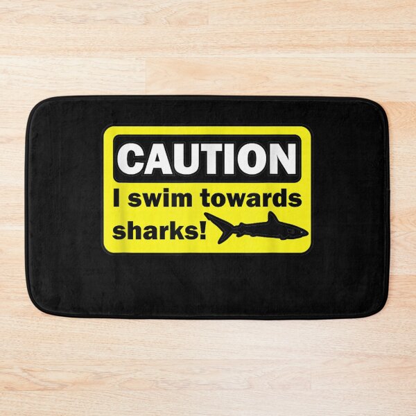 Item preview, Caution I swim towards sharks  designed and sold by JethroShop.