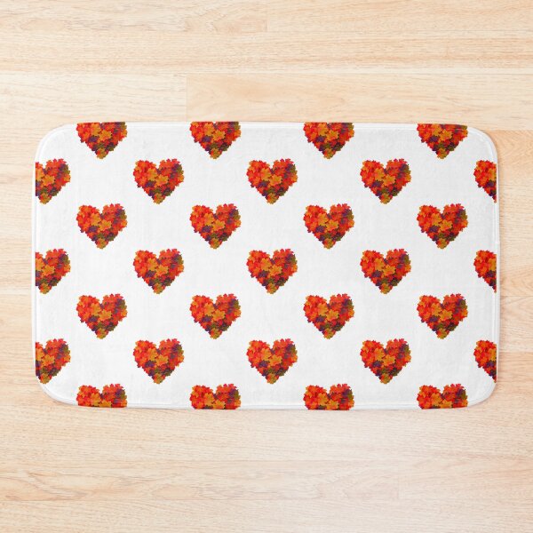 Item preview, White Fall Autumn Oak Leaves Heart Bundle Pattern designed and sold by QuidnuncDesigns.