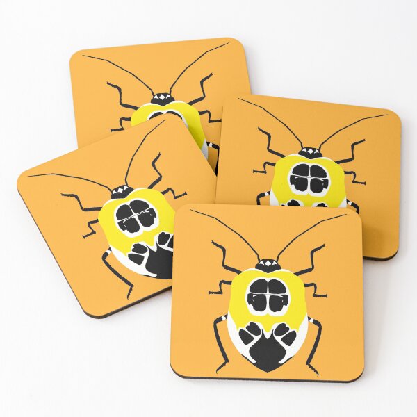 Item preview, Yellow Black and White Beetle Digital Illustration designed and sold by thetinycuriouscritter.