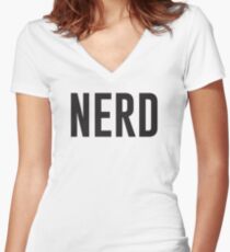 Nerd Women's Fitted V-Neck T-Shirt