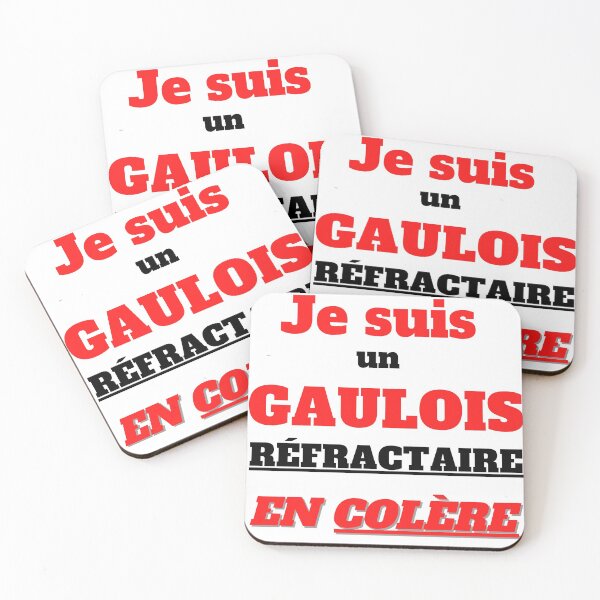 Aperçu de l'œuvre Je suis un gaulois réfractaire en colère , manif contestation manifestation rouge créée et vendue par FranceLibre.