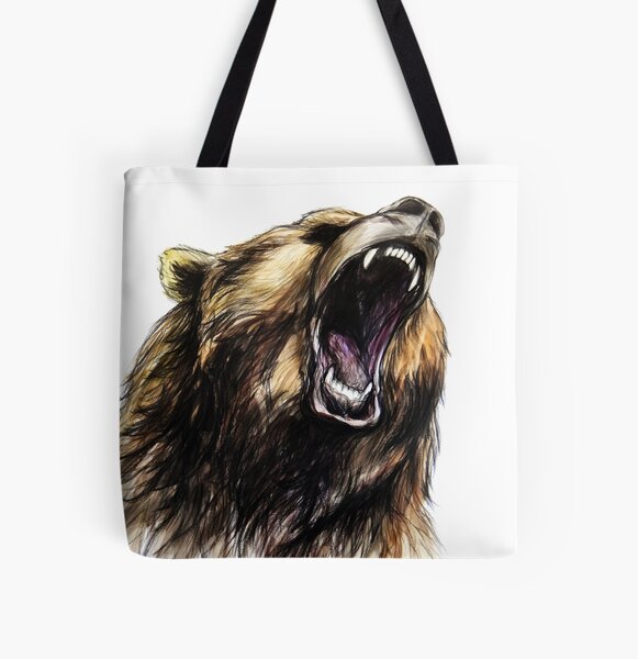 Grizzly Bear All Over Print Tote Bag