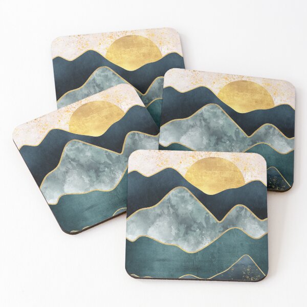 Item preview, Gold mountain wallpaper design with landscape line arts, Golden luxury background design designed and sold by darkmoonlight-.