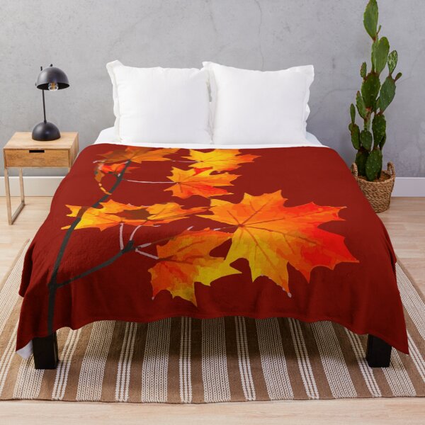 Item preview, Fall Autumn Oak Leaves Branch Burgundy designed and sold by QuidnuncDesigns.