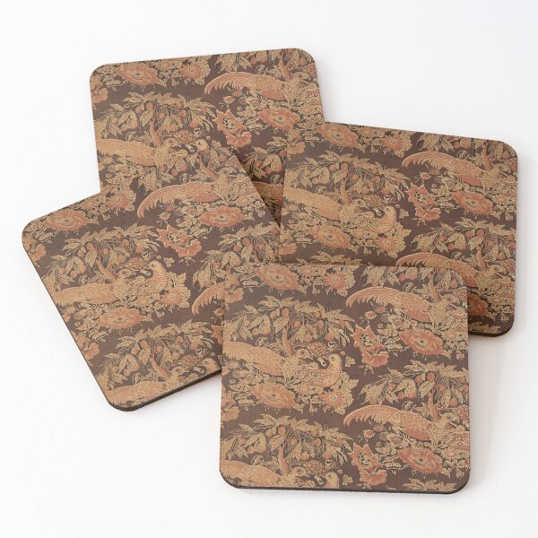 Item preview, Red Printed Bird Fabric | Vintage Textiles designed and sold by KnightandMoon.