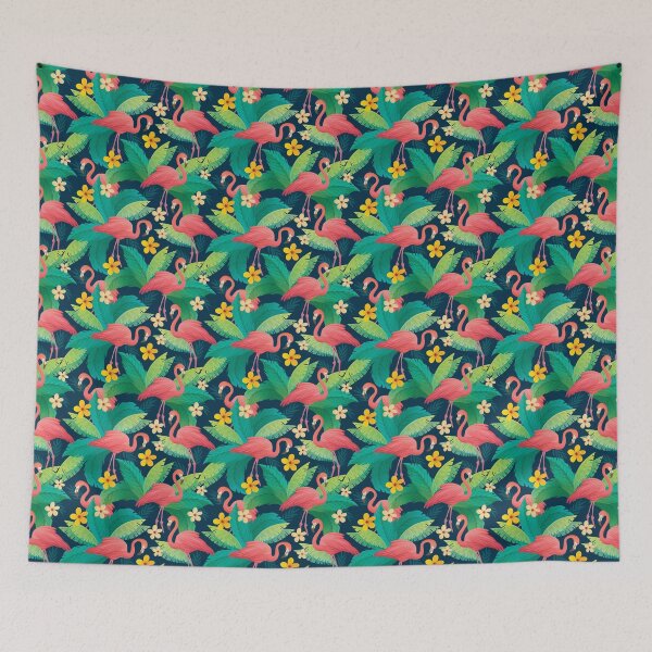 Item preview, Beautiful Palm Leaves And Flamingo Pattern designed and sold by EpicArtz.