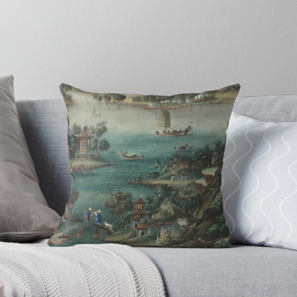 Item preview, Chinese Water Landscape | Vintage Textiles designed and sold by KnightandMoon.