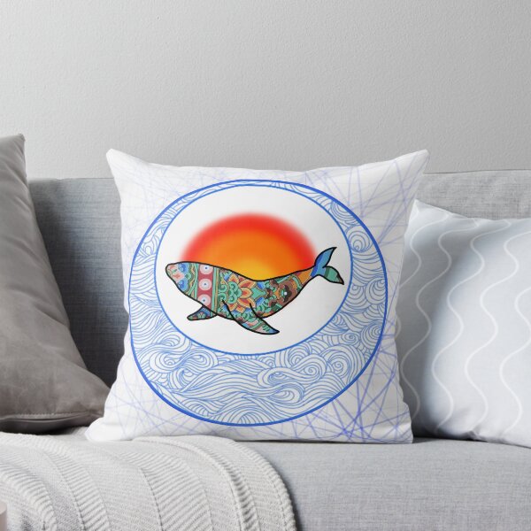 Item preview, Ballena con estampado budista en el círculo extraño designed and sold by WALSAART.
