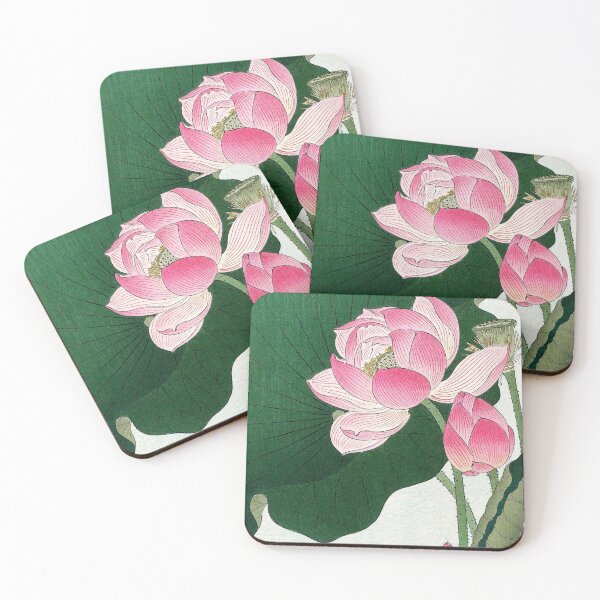Item preview, Blooming lotus flowers by Ohara Koson designed and sold by Japaneseartsoul.