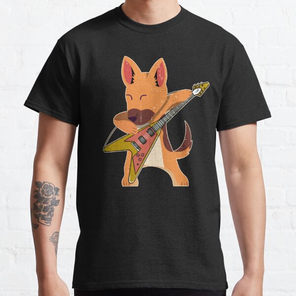 Dog Play Guitar Rock Rocker Dog Lover Classic T-Shirt