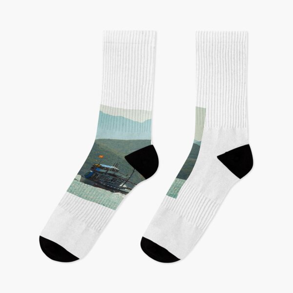 Item preview, Vietnamese fishing boat in rough water designed and sold by Anita van Gendt.