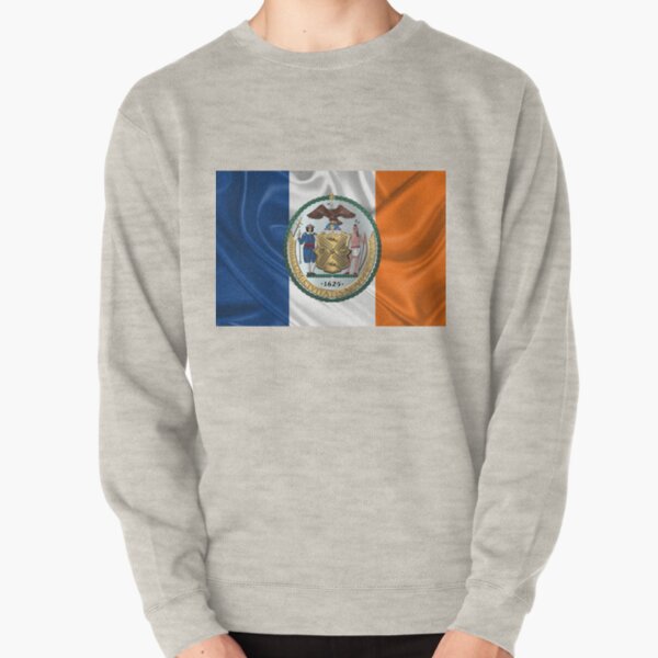 New York City Coat of Arms - City of New York Seal over NYC Flag  Pullover Sweatshirt