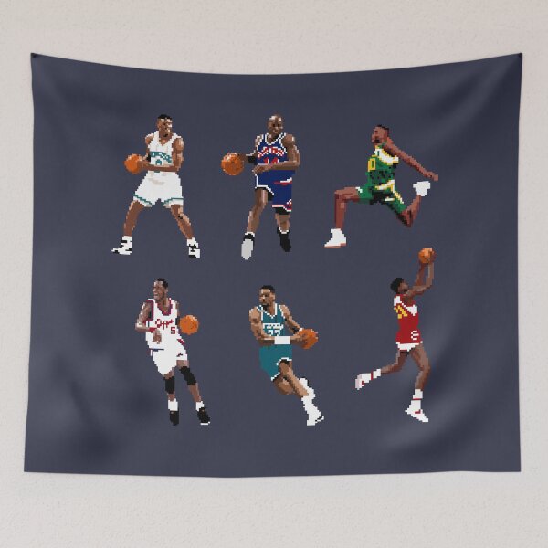 Item preview, Basketball Legends of the 90s (Larry Johnson, Anthony Mason, Shawn Kemp, Danny Manning, Alonzo Mourning, Dominique Wilkins) Qiangy designed and sold by qiangdade.