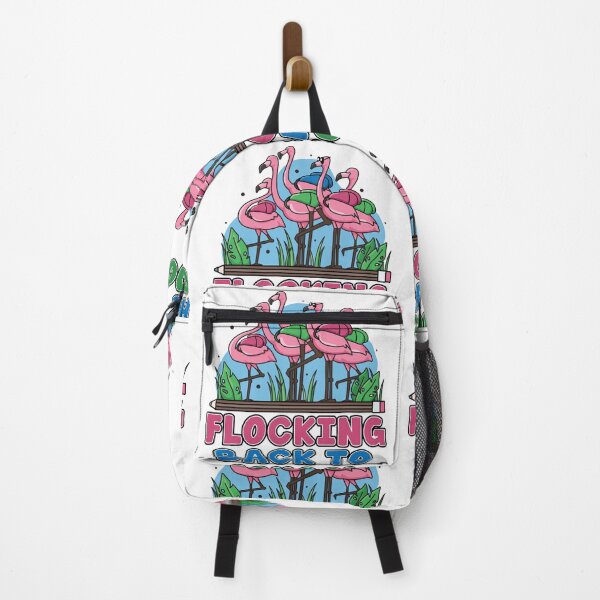 Item preview, Flocking Back To School | Pink Flamingo's With Backpacks designed and sold by GravitiTees.