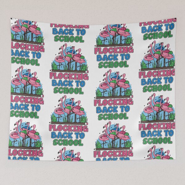 Item preview, Flocking Back To School | Pink Flamingo's With Backpacks designed and sold by GravitiTees.
