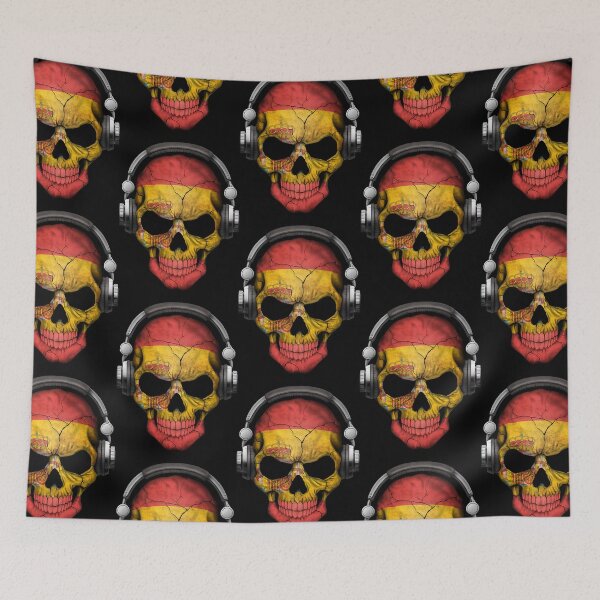 Item preview, Dark Skull Deejay with Spanish Flag  designed and sold by JuarezJalee.