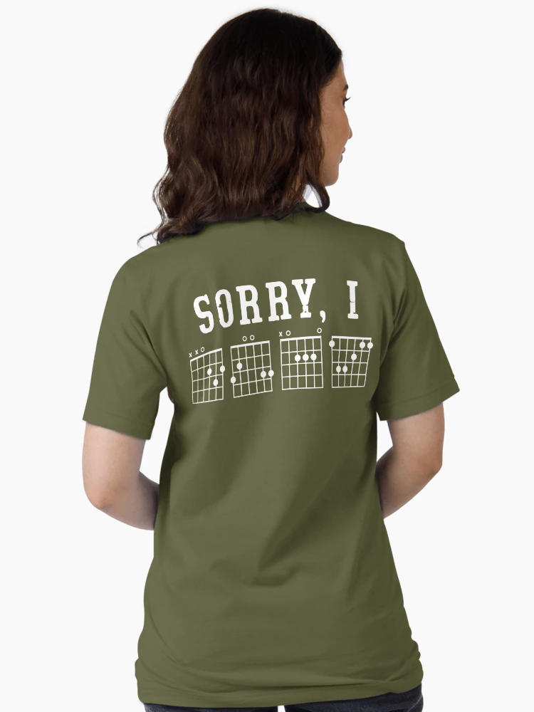 Scusa I-Dgaf Divertente Messaggio Nascosto Chitarra Accordi T-shirt Da Uomo Con Stampa Posteriore - Foto 2