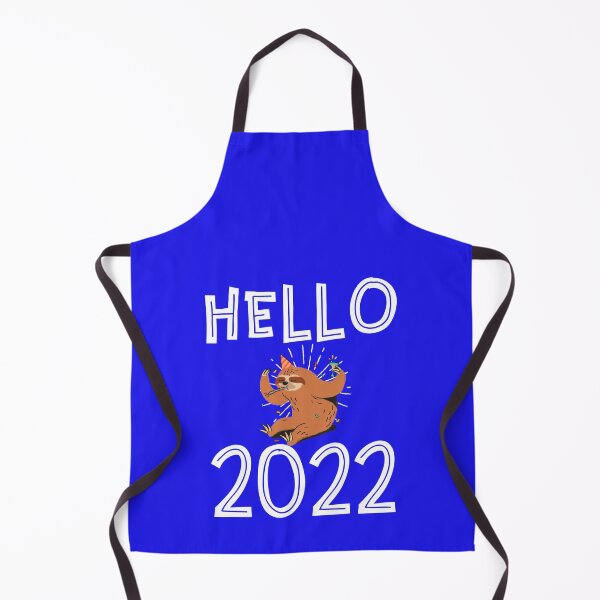 Item preview, Hello 2022 Sloth New Year t-shirt, cushion, notebook design designed and sold by PinkArtDesigns.