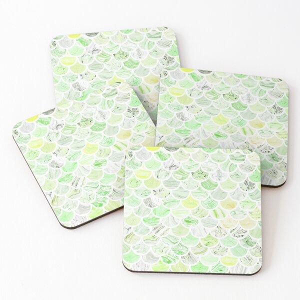 Item preview, Green Mermaid Watercolor Textured Scales Pattern Under the Sea Design designed and sold by KaylaStudio.