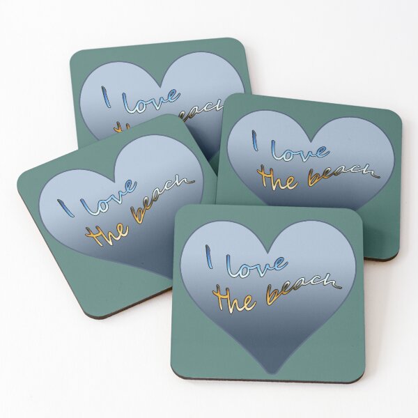 Item preview, I Love the Beach Blue Heart Colorful Text designed and sold by Beachy.
